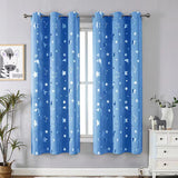 Star and Moon Blackout Curtains - Polyester 2-Panel Grommet Set