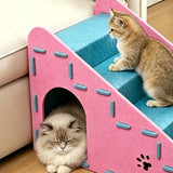 3-In-1 Pet Steps With Cat Bed and Scratching Surface