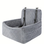 Portable Dog Car Seat with Safety Strap and Ventilation