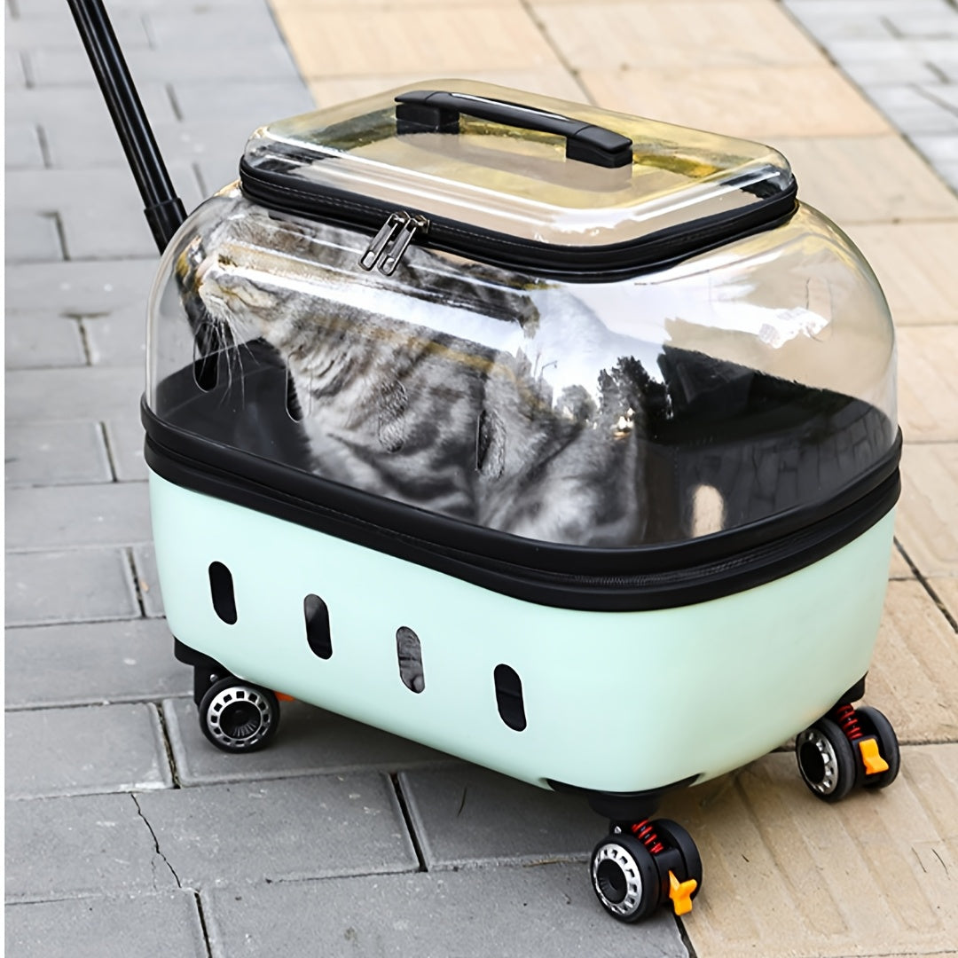 Transparent Cat Carrier With Ventilation and Storage Pocket