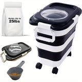 Foldable Food Container of 11,3 Kg with Travel Bowl and Scoop