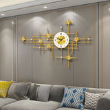 Ginkgo Leaf Wall Clock - Gold Metal Silent Sweep