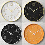 Modern Wall Clock - 12-Inch ABS Silent Sweep Design with Glass Cover