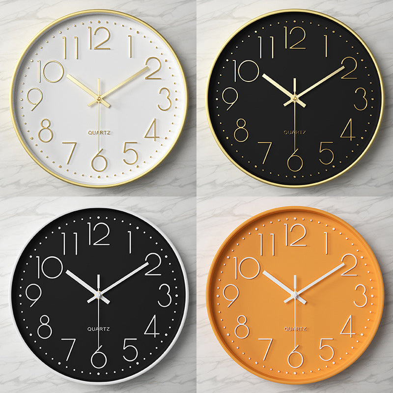 Modern Wall Clock - 12-Inch ABS Silent Sweep Design with Glass Cover