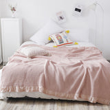Cotton Bed Throw Blanket - Lightweight Waffle Weave Design