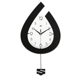 Water Drop Wall Clock - Metal Pendulum with Silent Sweep Movement