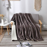 Reversible Sherpa Throw Blanket - Flannel and Fluffy Fleece
