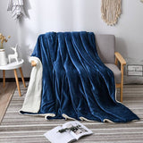 Reversible Sherpa Throw Blanket - Flannel and Fluffy Fleece