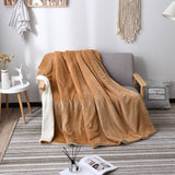 Reversible Sherpa Throw Blanket - Flannel and Fluffy Fleece