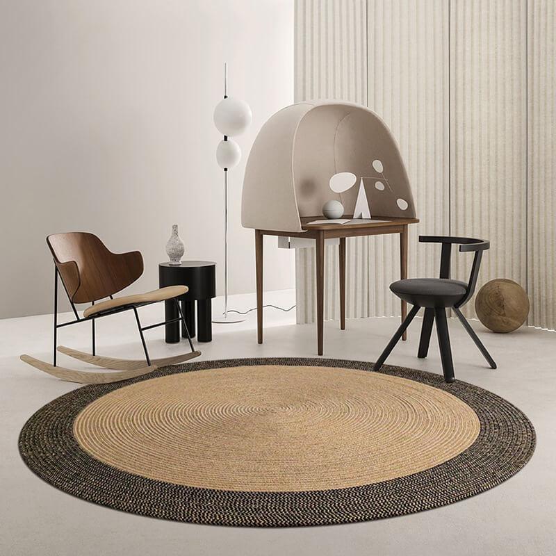 Round Jute Rug - Braided Reversible Area Rug 45-120 Cm