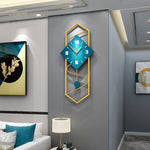 Vertical Wall Clock - Metal Frame and Solid Wood Dial