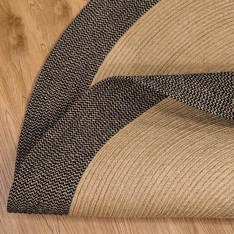 Round Jute Rug - Braided Reversible Area Rug 45-120 Cm