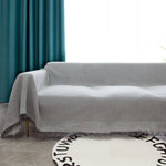 Knitted Sofa Throw - Lightweight Cotton Waffle Weave Blanket