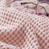 Cotton Bed Throw Blanket - Lightweight Waffle Weave Design