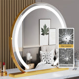 Round LED Vanity Mirror - 3 Light Modes with Touch Dimming