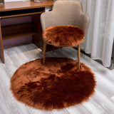 Round Faux Sheepskin Rug - Fluffy Pile with Suede Backing 60 - 180 Cm