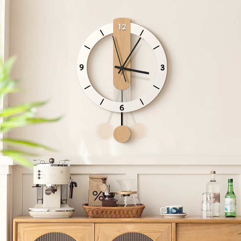 Solid Wood Wall Clock - Silent Sweep Pendulum