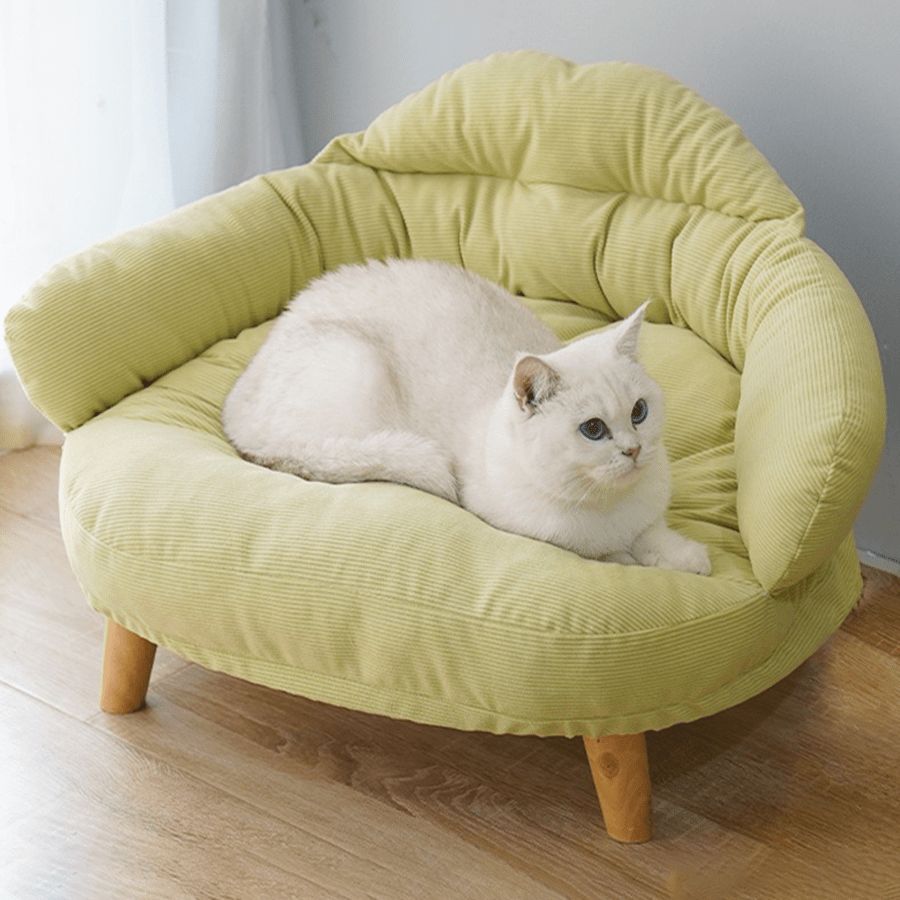 Green Plush Pet Sofa With Removable Washable Cover