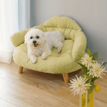 Green Plush Pet Sofa With Removable Washable Cover