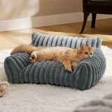 Soft Cat Sofa of Corduroy Fleece with Plush Lining