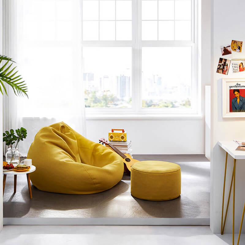 Bean Bag Chair Cover - Cotton Linen with Inner Lining Bag