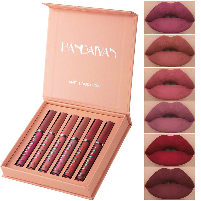 6-Colour Matte Liquid Lipstick Set for Everyday Beauty Care