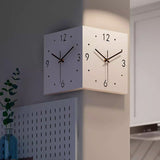 Sided Corner Wall Clock - Metal Sweep Design