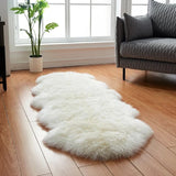 Faux Sheepskin Area Rug - Fluffy Non-Slip Suede Backing