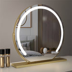 Round LED Vanity Mirror - 3 Light Modes with Touch Dimming