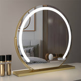 Round LED Vanity Mirror - 3 Light Modes with Touch Dimming