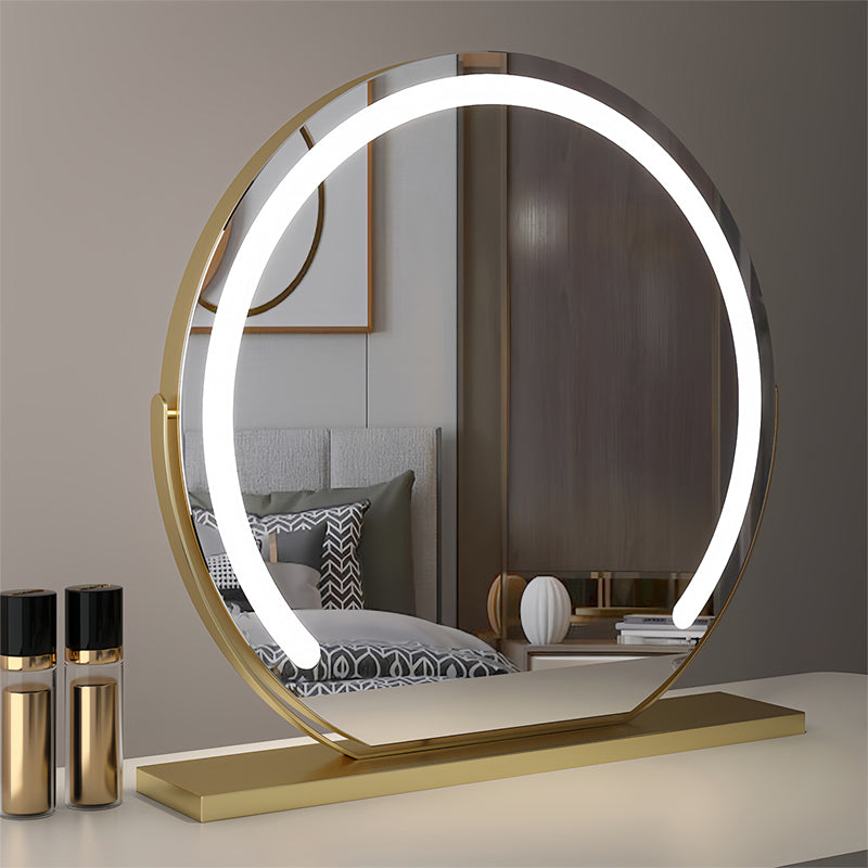 Round LED Vanity Mirror - 3 Light Modes with Touch Dimming
