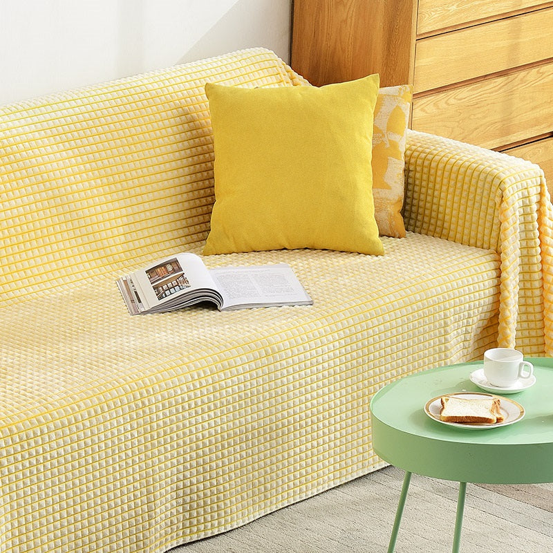 Flannel Sofa Throw Blanket - Double-Sided Microfibre Polyester