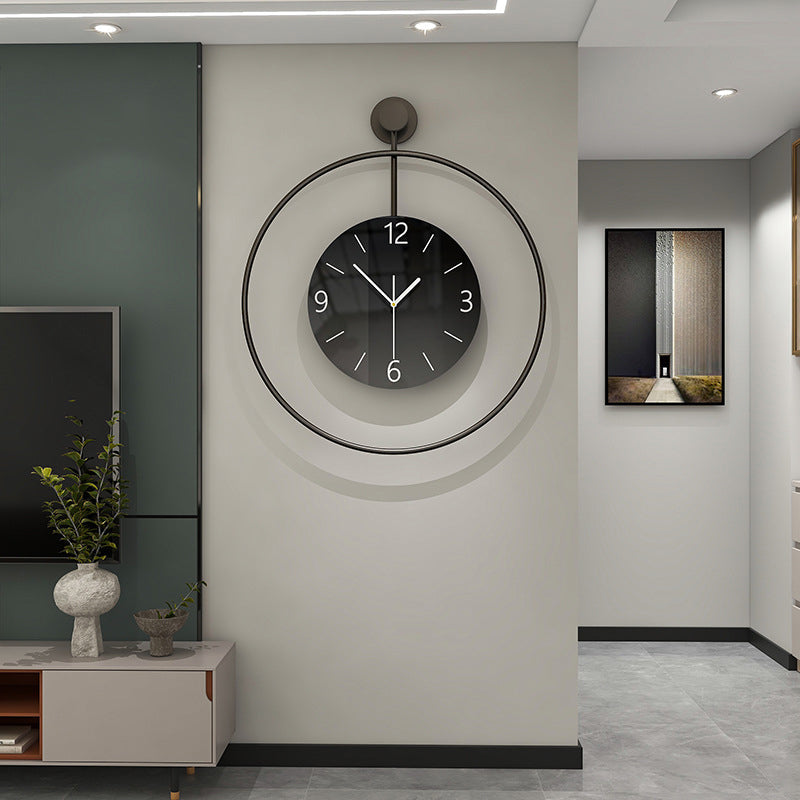 Round Wall Clock - Glass Dial with Silent Sweep Movement