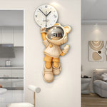 Astronaut Wall Clock - MDF Cartoon Design with Silent Sweep Movement
