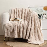 Soft Polyester Throw Blanket - Textured Plush Design in 5 Sizes