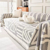 Boho Chenille Sofa Cover - Geometric Anti-Scratch Furniture Protector