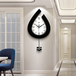 Water Drop Wall Clock - Metal Pendulum with Silent Sweep Movement