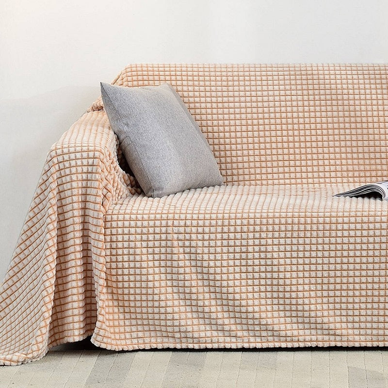 Flannel Sofa Throw Blanket - Double-Sided Microfibre Polyester