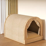 Curved Cat Bed with Integrated Sisal Scratching Board