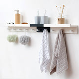 Bamboo Wall Shelf - Floating Storage Shelf with 2, 3 or 4 Hooks