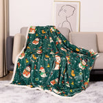 Christmas Fleece Throw Blanket - Reversible 127 X 152 Cm