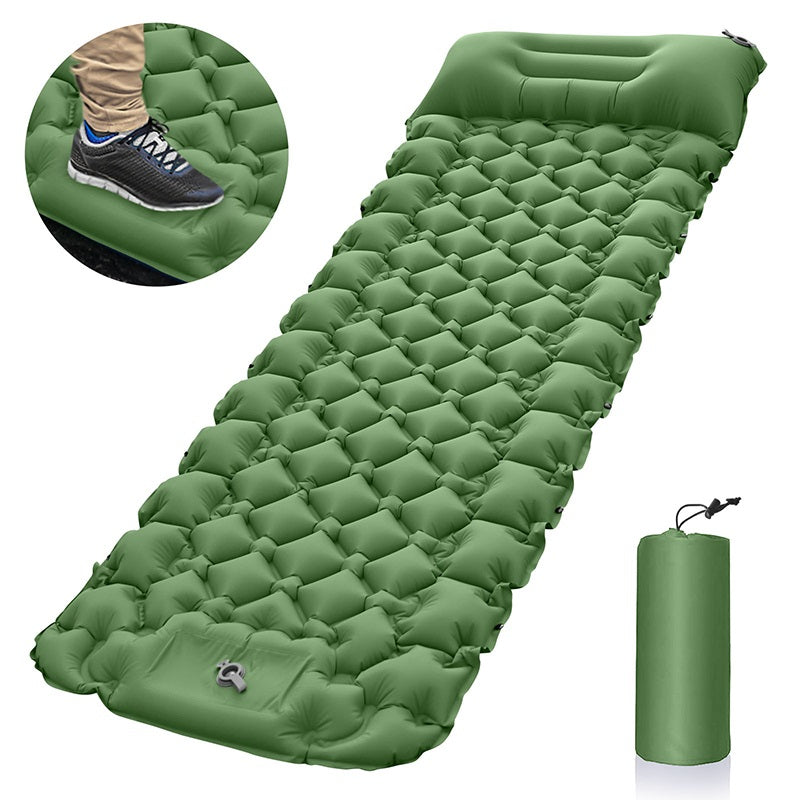 Inflatable Camping Mat with Pillow for Outdoor and Garden Use