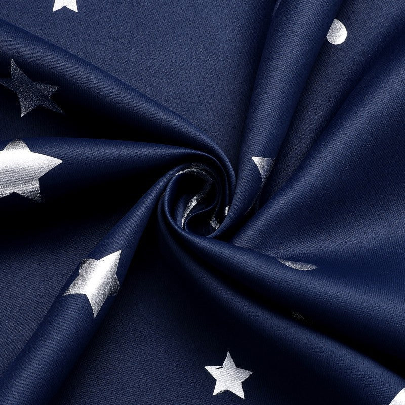 Star and Moon Blackout Curtains - Polyester 2-Panel Grommet Set