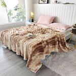 Faux Rabbit Fur Throw Blanket - Tie-Dye Wave Pattern Polyester