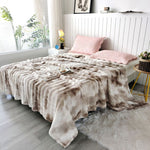 Faux Rabbit Fur Throw Blanket - Tie-Dye Wave Pattern Polyester
