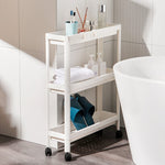 Slim Storage Trolley - 2/3/4 Tier Plastic Rolling Cart