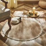 Round Jute Rug - Braided Reversible Area Rug 45-120 Cm