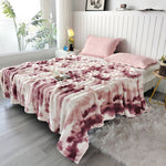 Faux Rabbit Fur Throw Blanket - Tie-Dye Wave Pattern Polyester