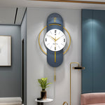 Modern Pendulum Wall Clock - Iron Frame with Silent Sweep Movement