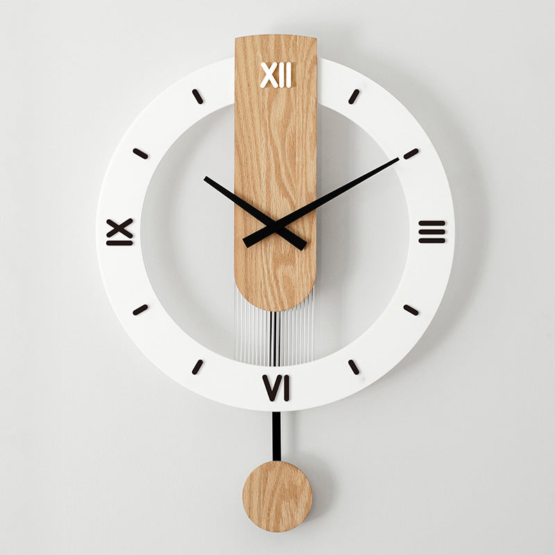 Solid Wood Wall Clock - Silent Sweep Pendulum